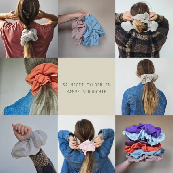 KÆMPE SCRUNCHIE | Blå- og hvidmønstret - Image 2