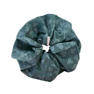 KÆMPE SCRUNCHIE | Mørkegrøn m. mønster