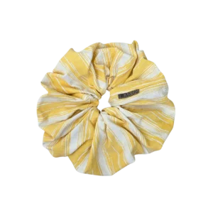 KÆMPE SCRUNCHIE | Gul og hvid mønstet
